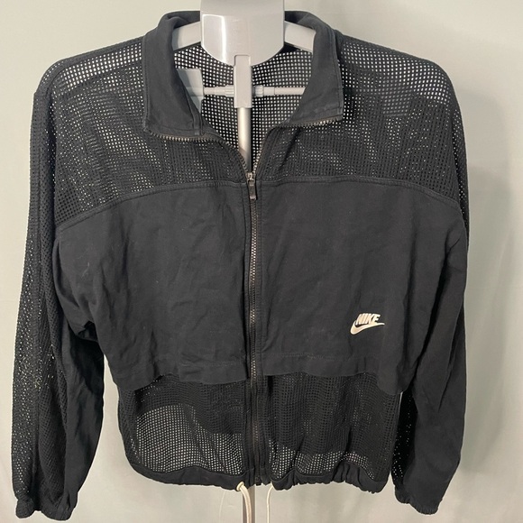 Nike‎ Athletic Sportswear Women's Black Mesh Loose Fit Jacket Size - Medium - Picture 1 of 11